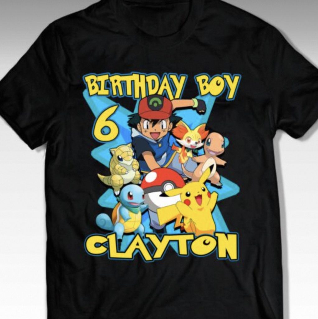 pokemon birthday shirts