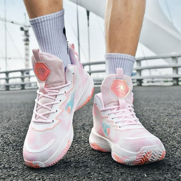 pink basketball shoes